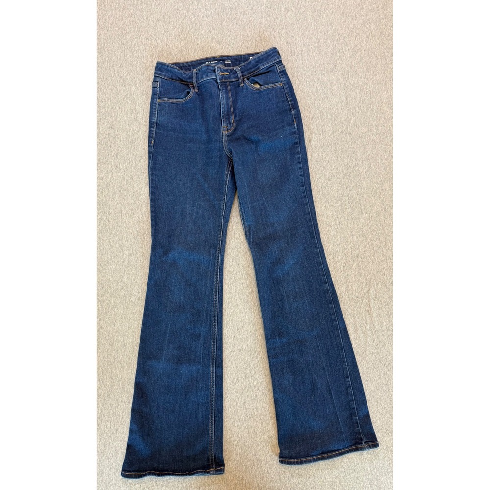 Old Navy High Waisted Flare Jeans Dark Wash Blue Denim Size 4